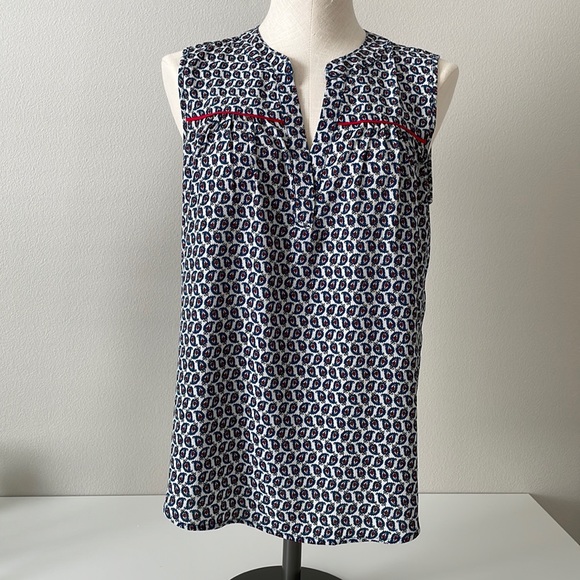 Papermoon Tops - Paper Moon for Stitch Fix blue paisley, sleeveless blouse, size M